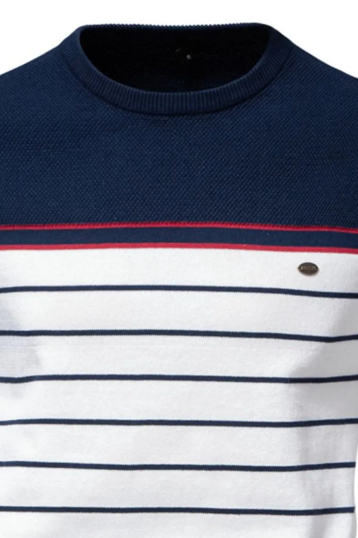 Men's Striped Round Neck Long Sleeve Sweater