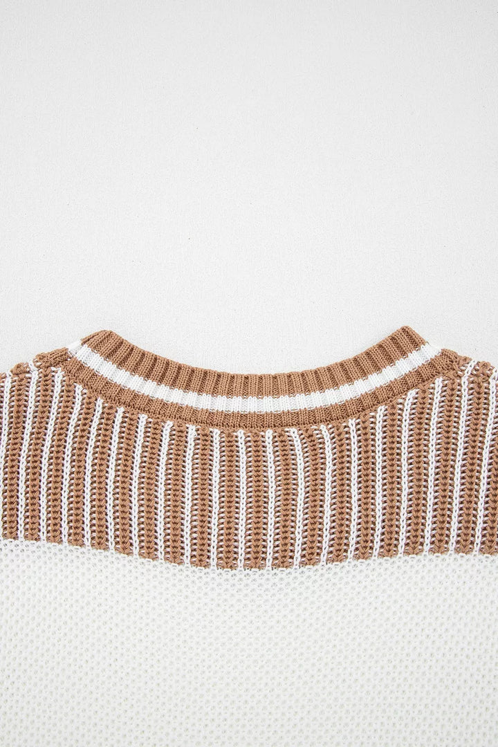 Striped Knit Long Sleeve Sweater