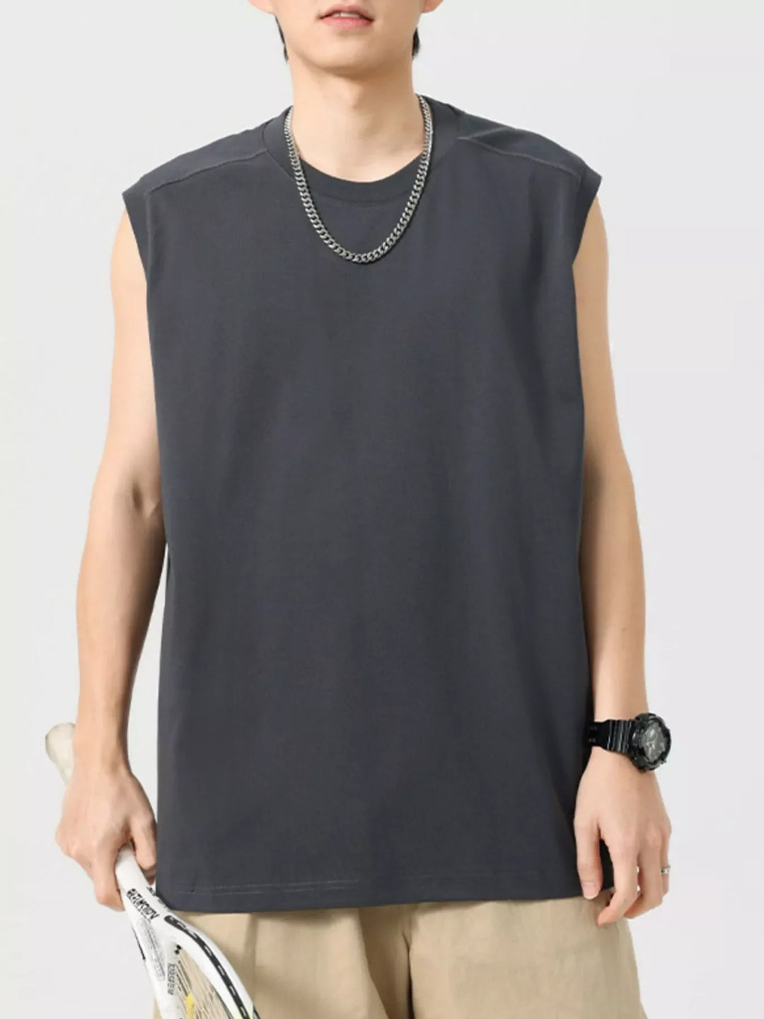 Men's Plus Size Round Neck Tank