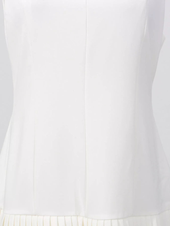 Square Neck Pleated Mini Dress