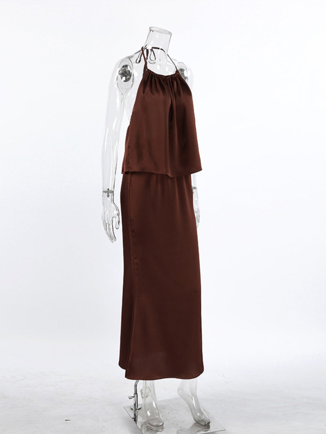 Backless Halter Neck Maxi Dress