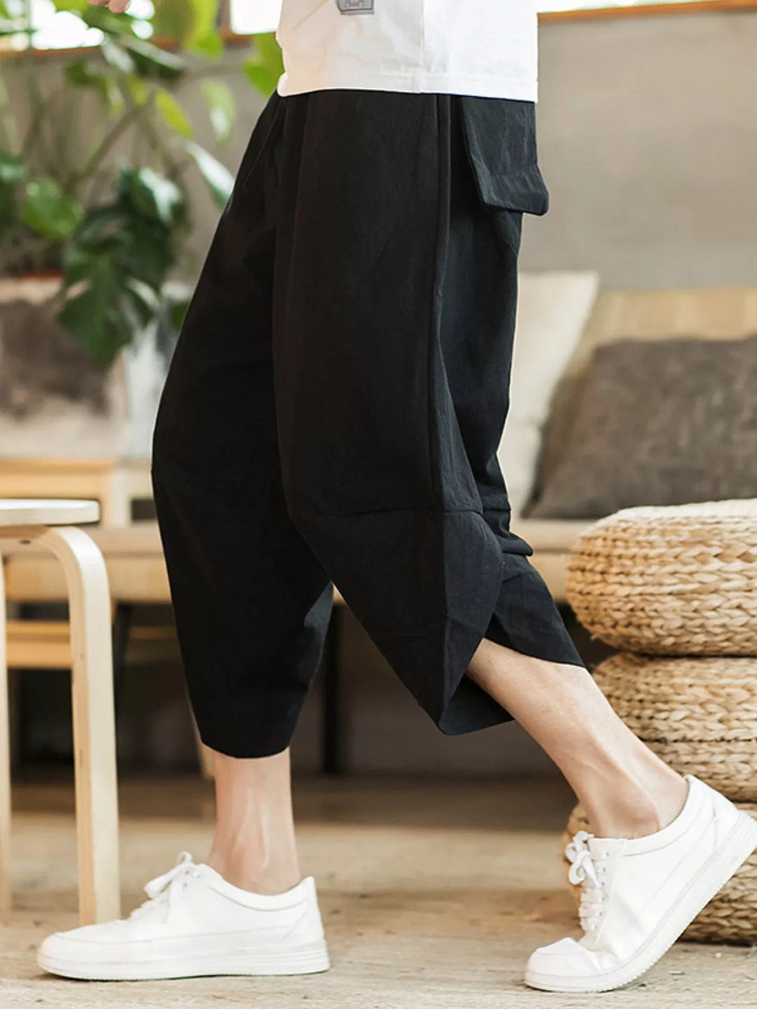 Men's Plus Size Loose Fit Cropped Pants