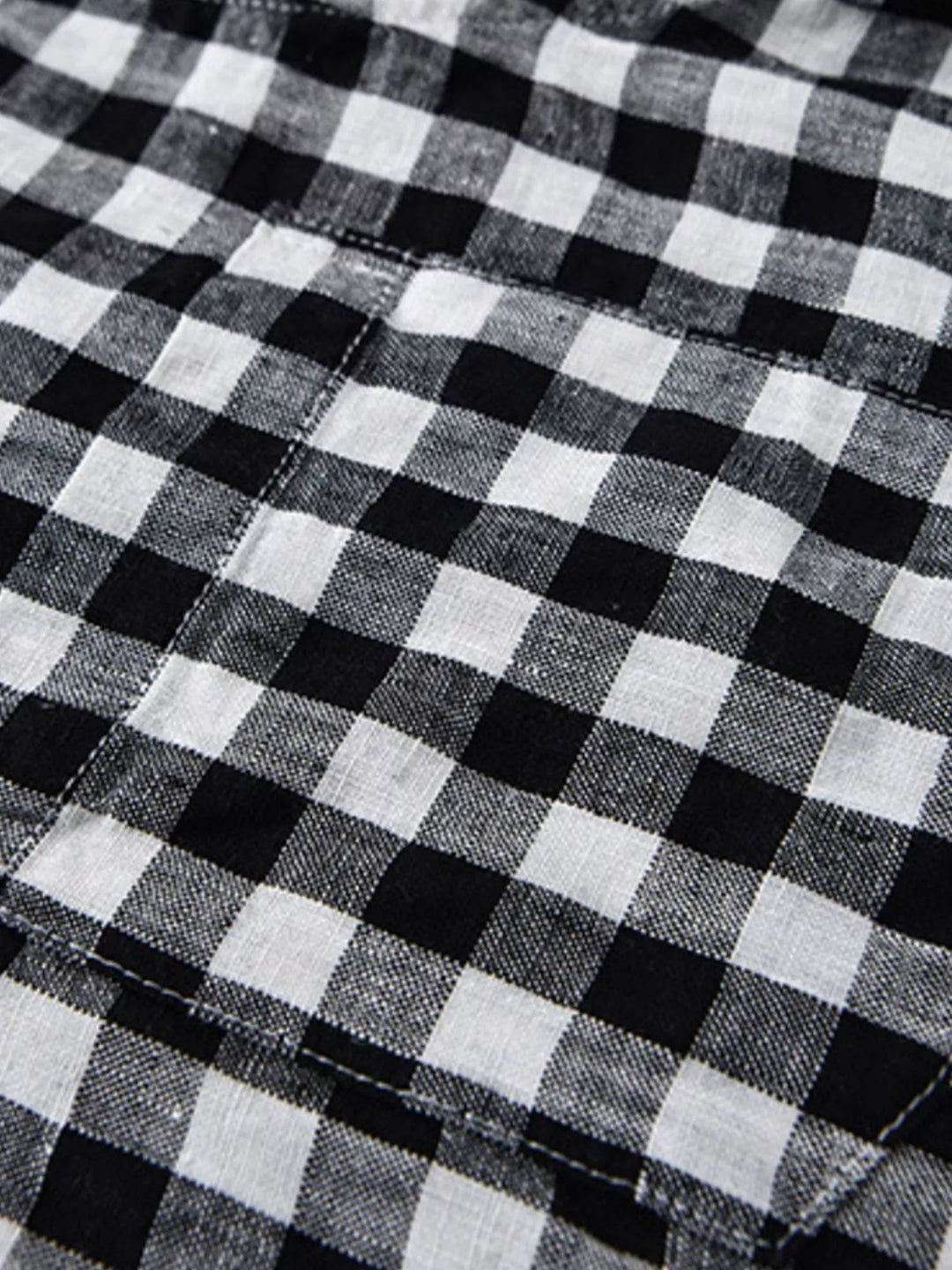 Men's Plus Size Plaid Button Up Short Sleeve Shirt