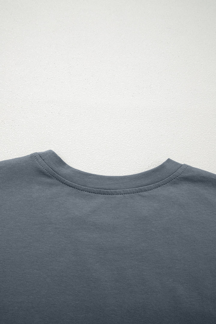 Medium Grey MAMA Letter Graphic Tee Camouflage Print Loose Pant Set