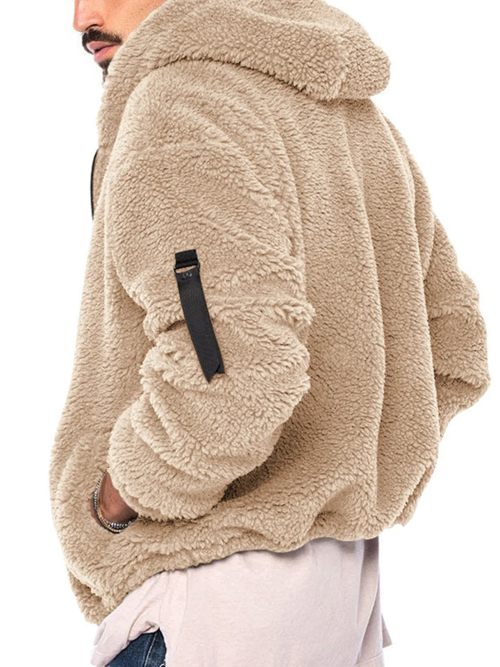 Men's Full Size Sherpa Fleece Hooded Zip-Up Jacket Plus Size