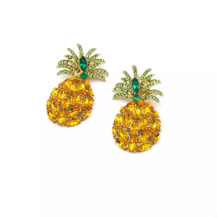 Pineapple Rhinestone Dangle Earrings