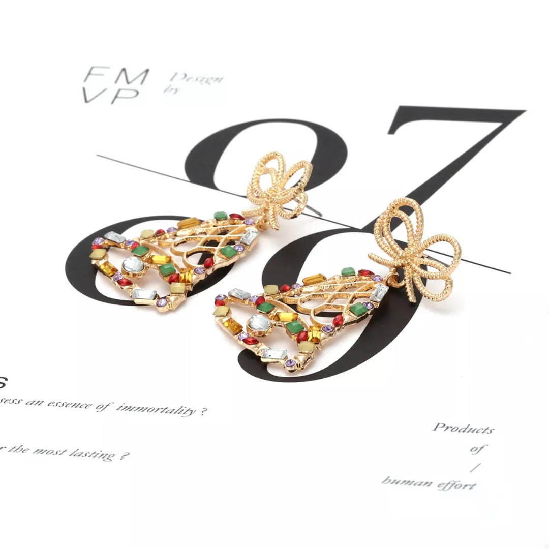 18K Gold-Plated Christmas Bell Dangle Earrings