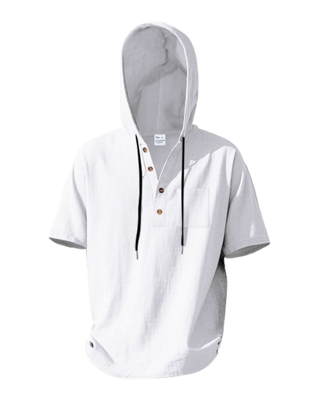 Men's Full Size Casual Short Sleeve Hooded Shirt Plus Size