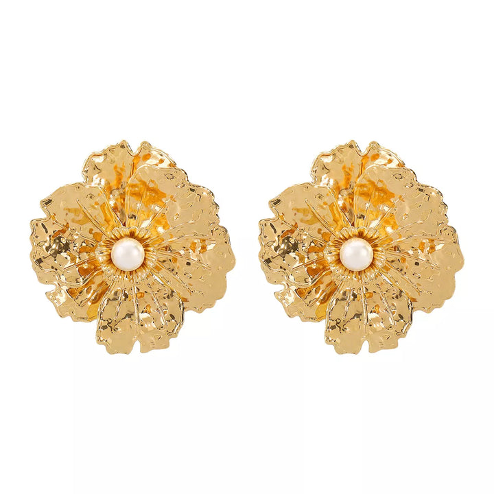 18K Gold-Plated Flower Earrings