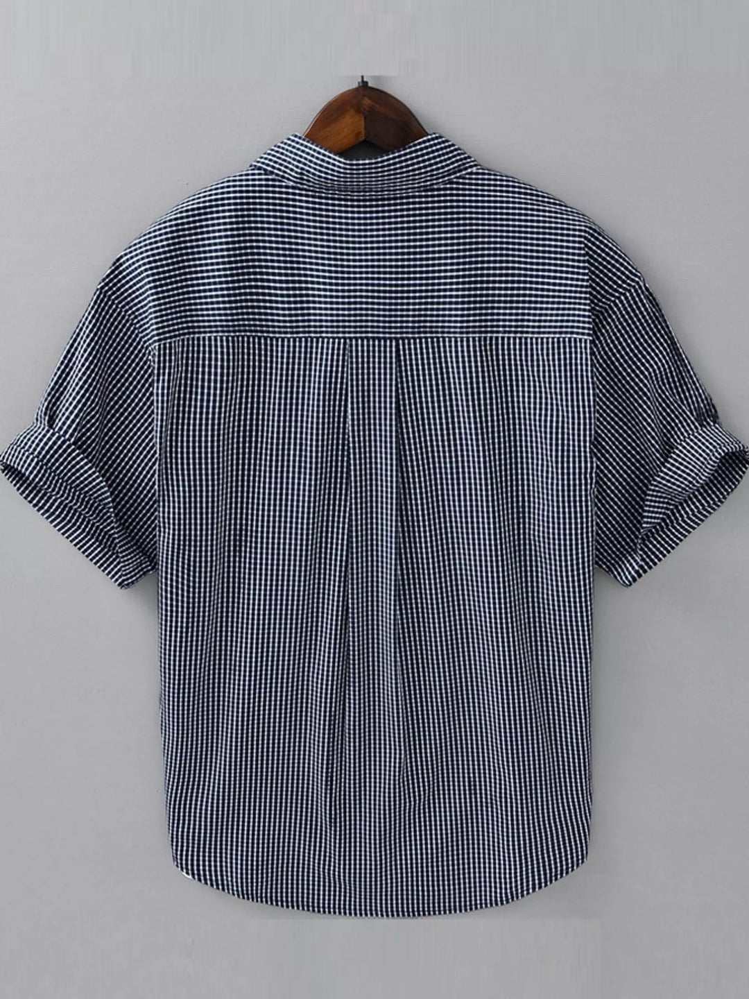Men's Plus Size Casual Plaid Short Sleeve Shirt