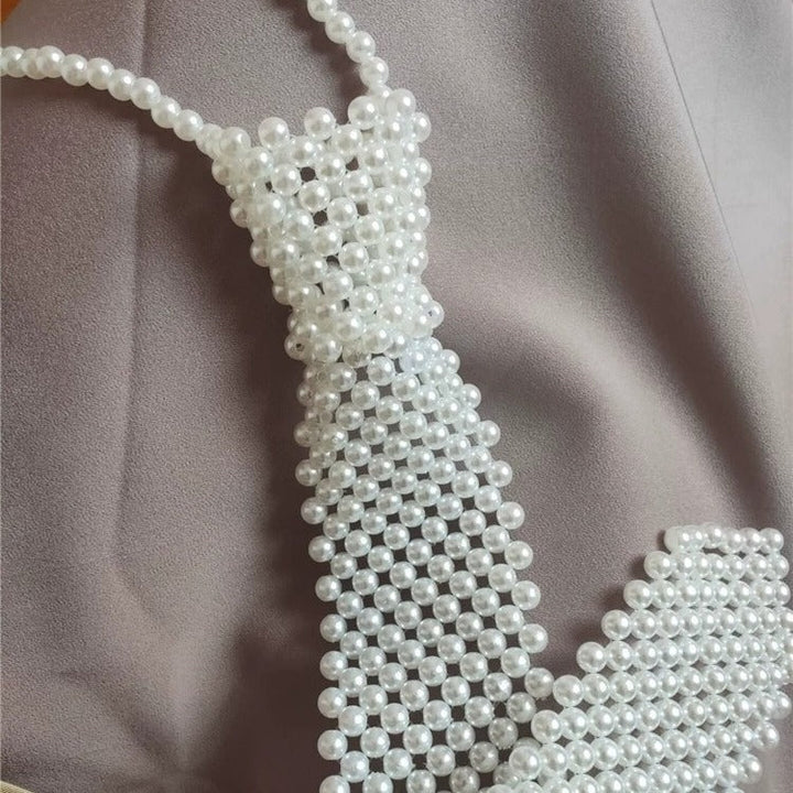 Pearl Tie Body Chains Hollow Out Handmade Retro