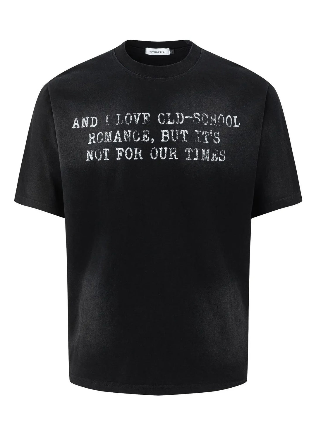 Men's Letter Round Neck Short Sleeve T-Shirt