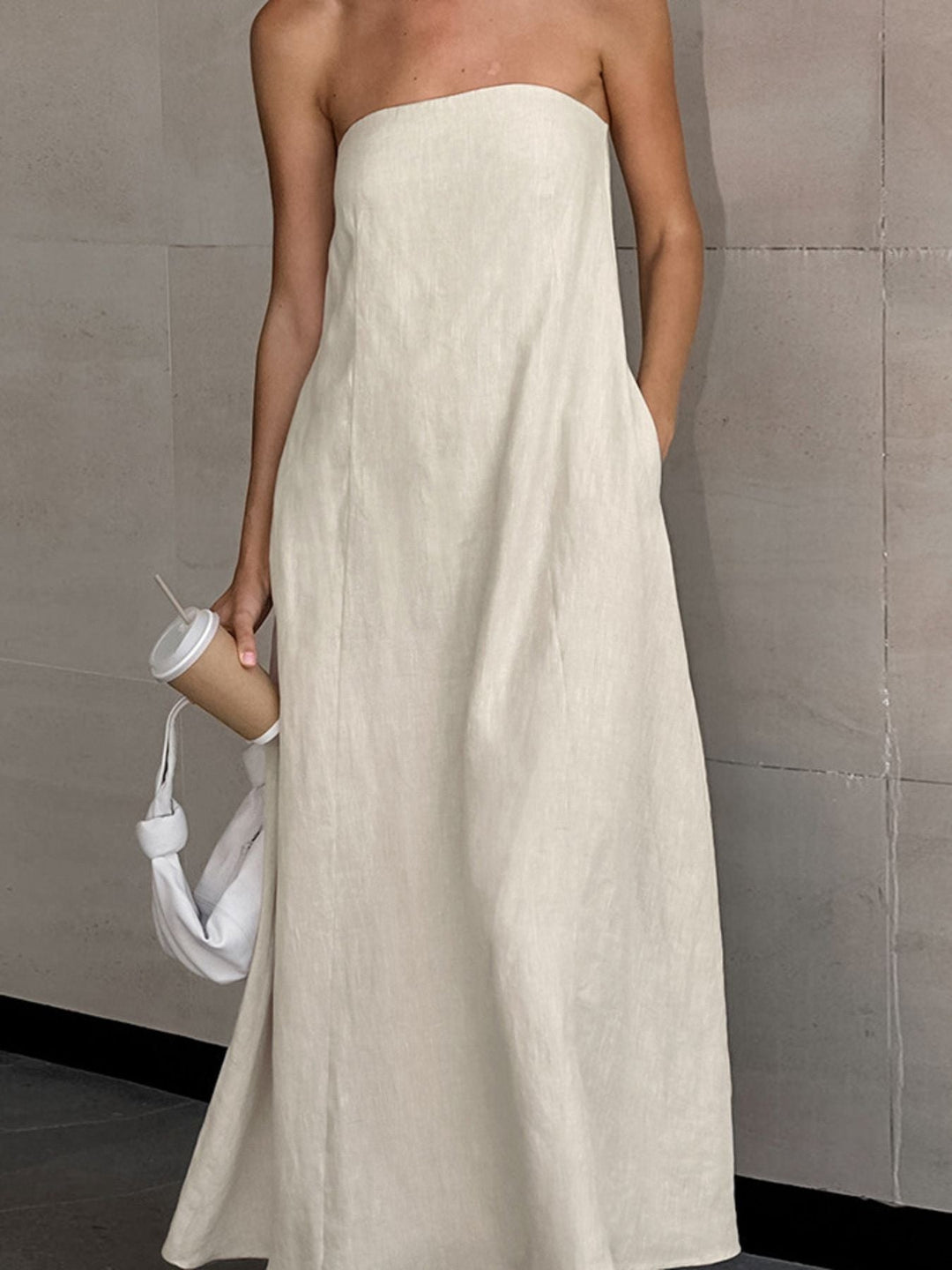 Smocked Back Tube Dress