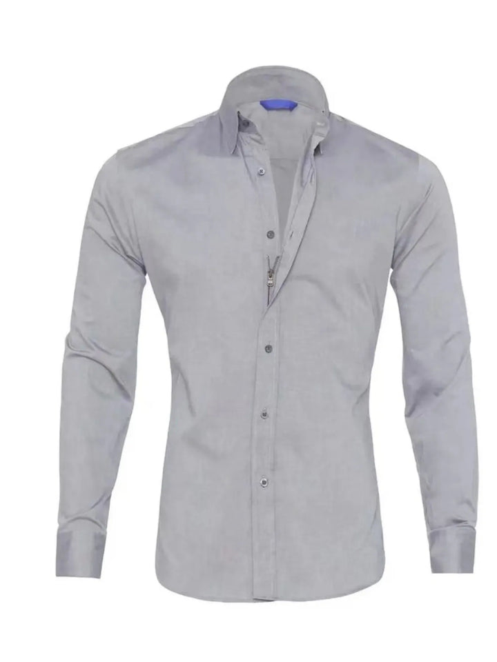 Men's Full Size Classic Button-Down Long Sleeve Business Shirt Plus Size