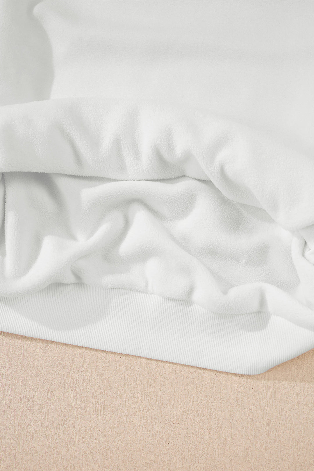 White Oversize Drop Shoulder Reversible Mock Neck Sweatshirt