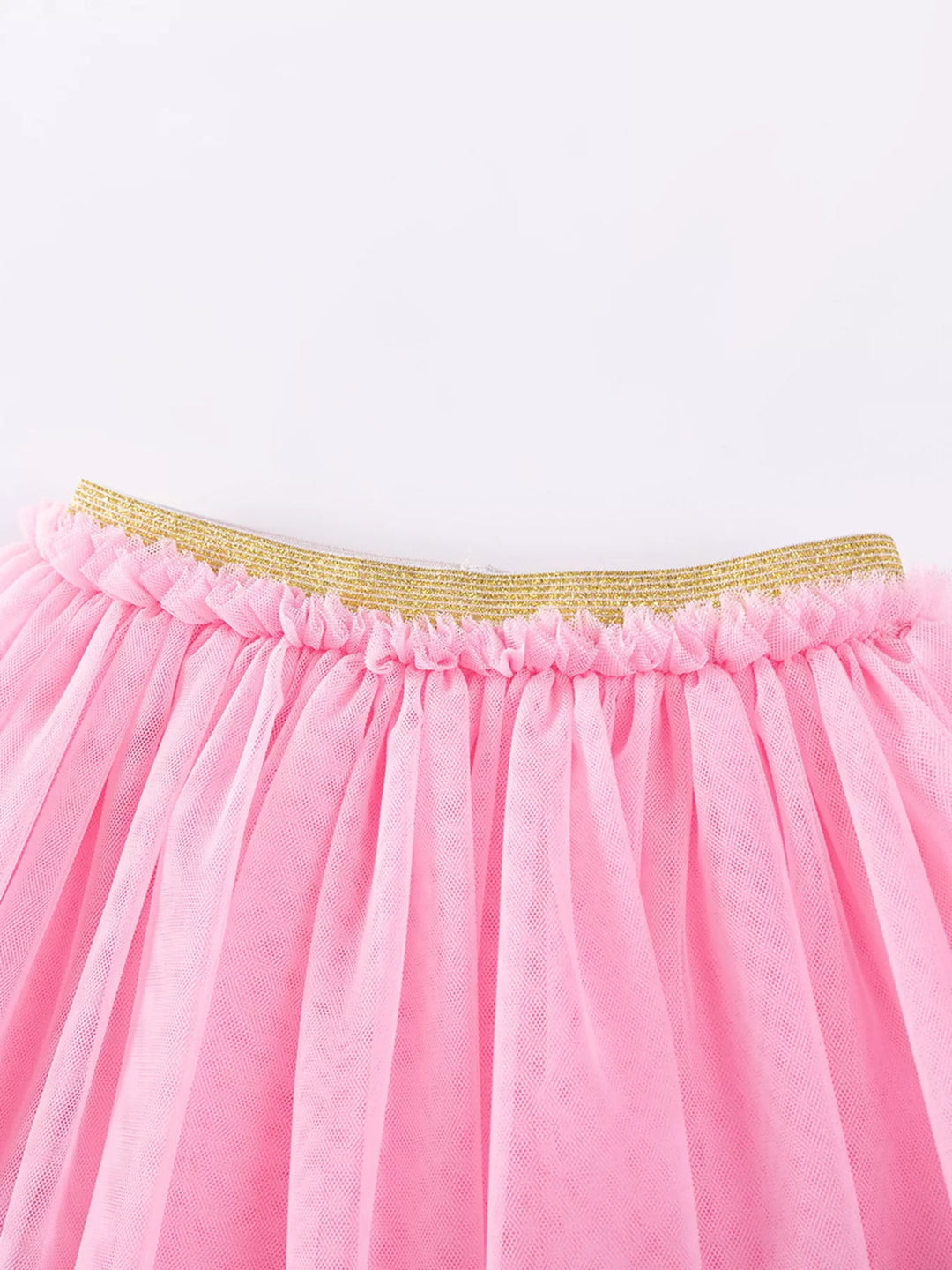 Children's Rainbow Ruffle Sleeve Top and Tulle Skirt Set