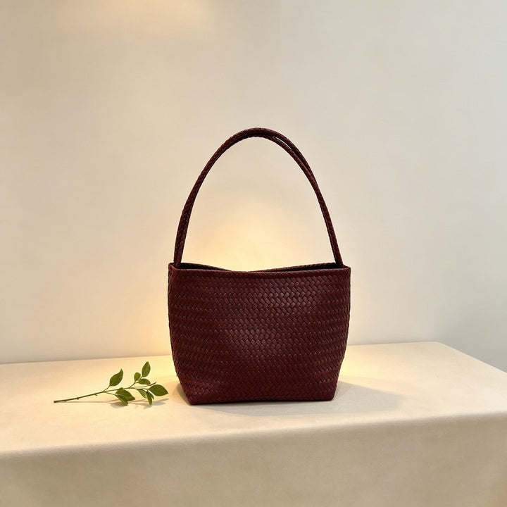 Vintage Woven-pattern Bucket Bag For Women With A Luxurious Feel