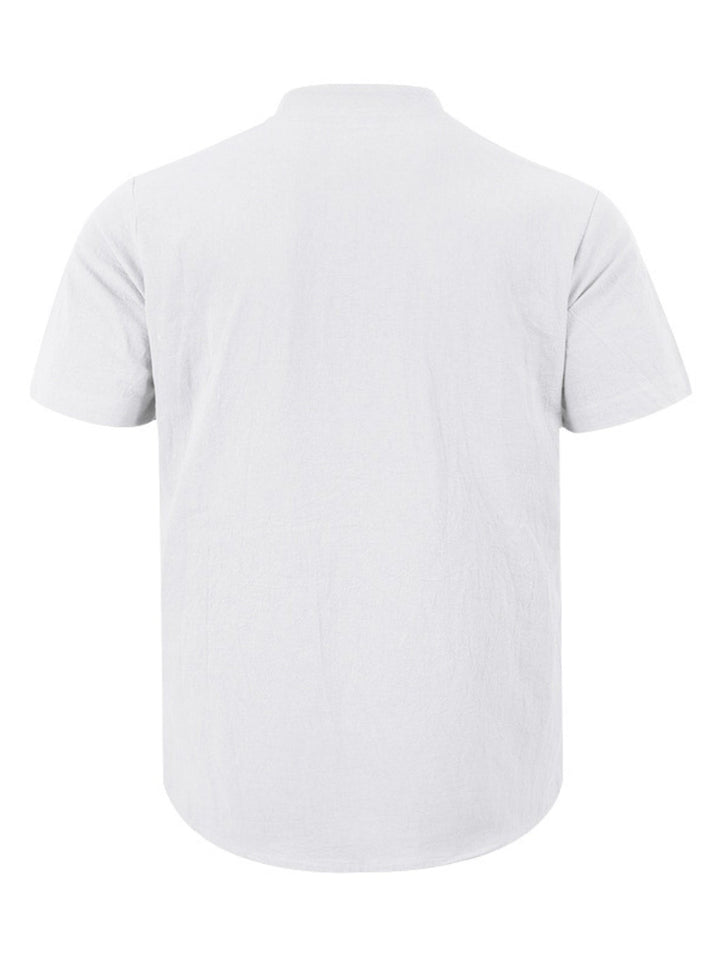 Men's Full Size Button Detail Short Sleeve Shirt Plus Size