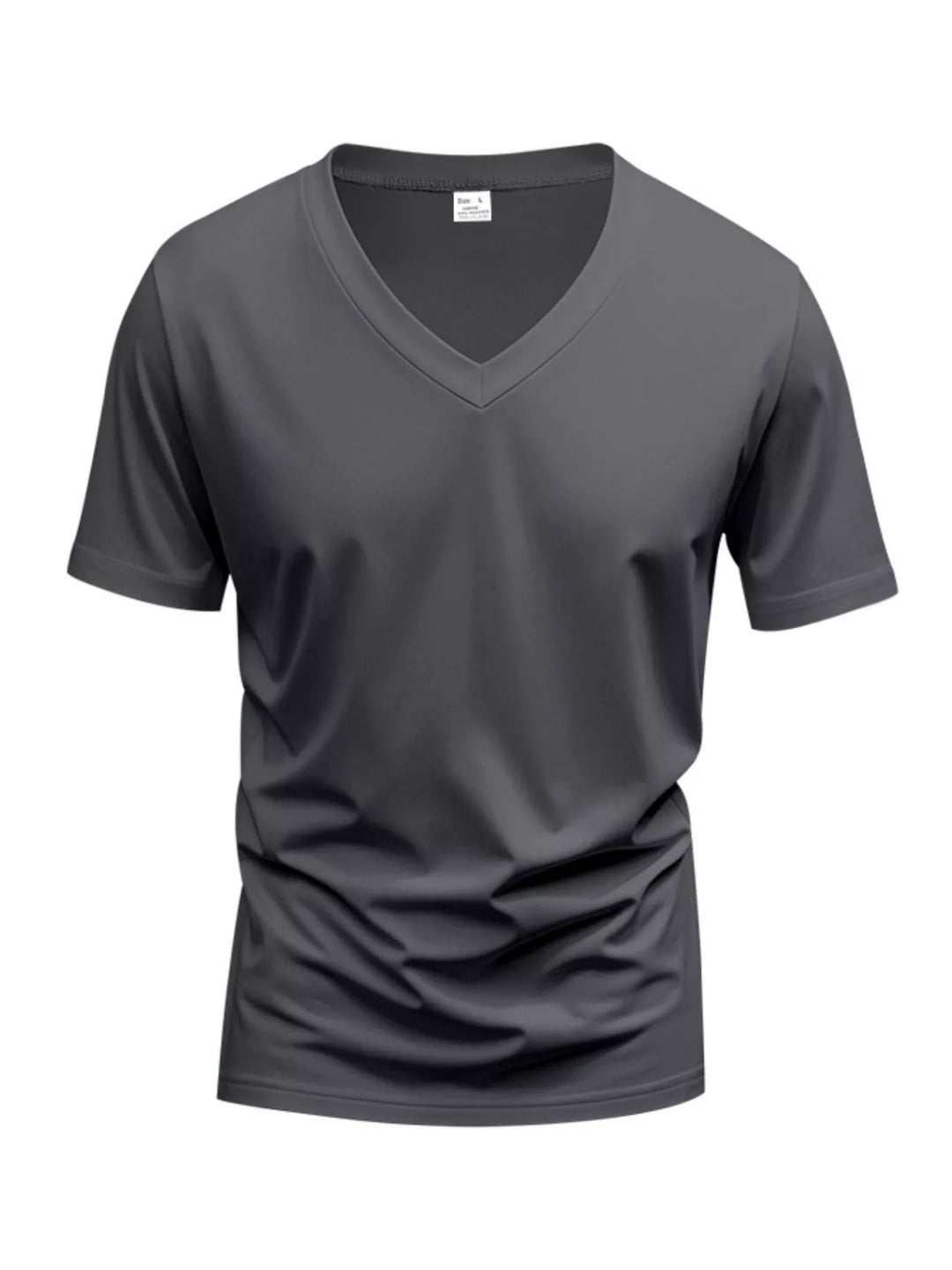 Men's Full Size Slim Fit V-Neck Basic T-Shirt Plus Size