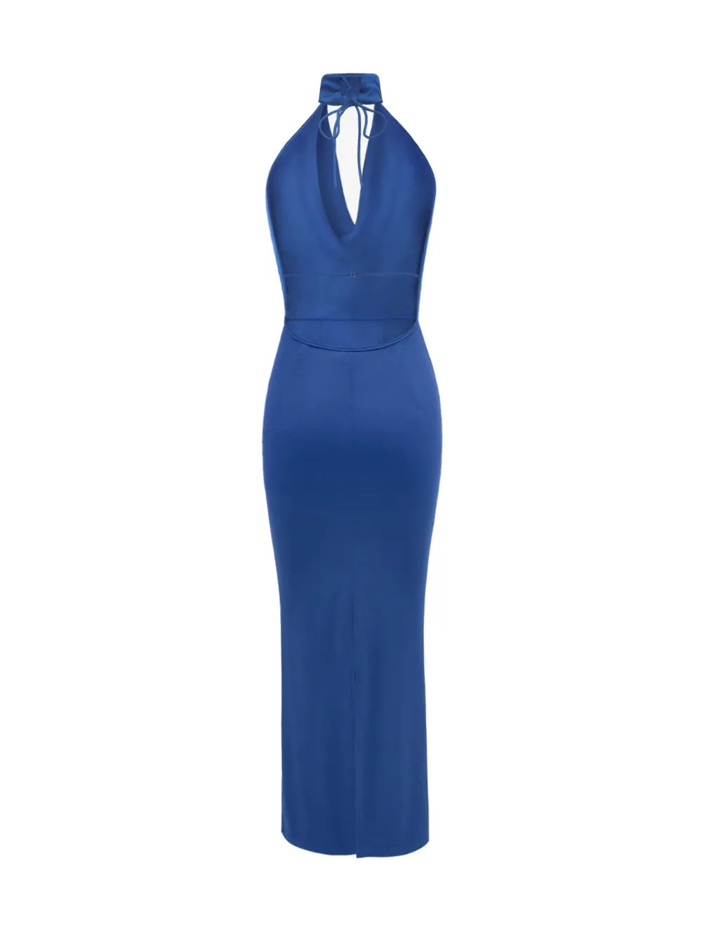 Backless Lace Up Back Sleeveless Maxi Dress