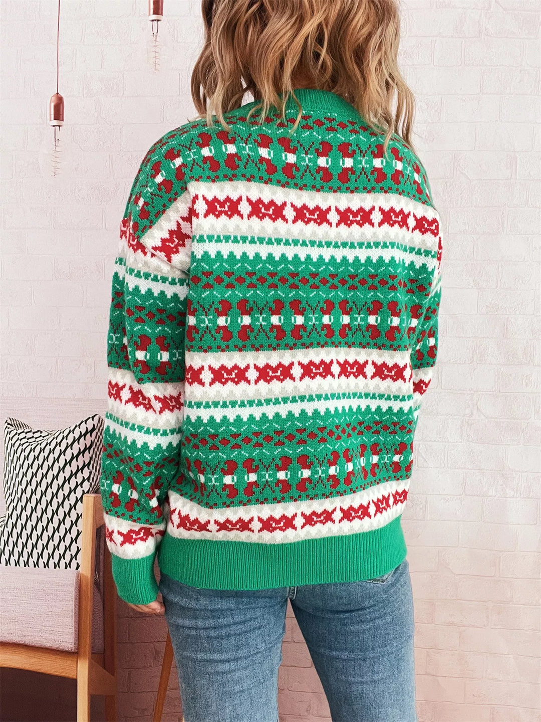 Round Neck Dropped Shoulder Sweater