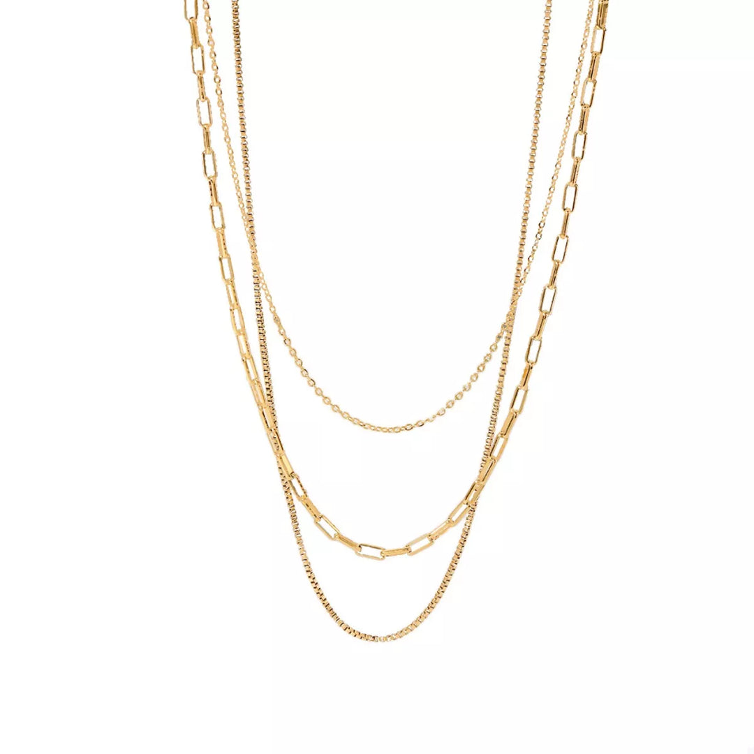 18K Gold-Plated Three Layered Necklace