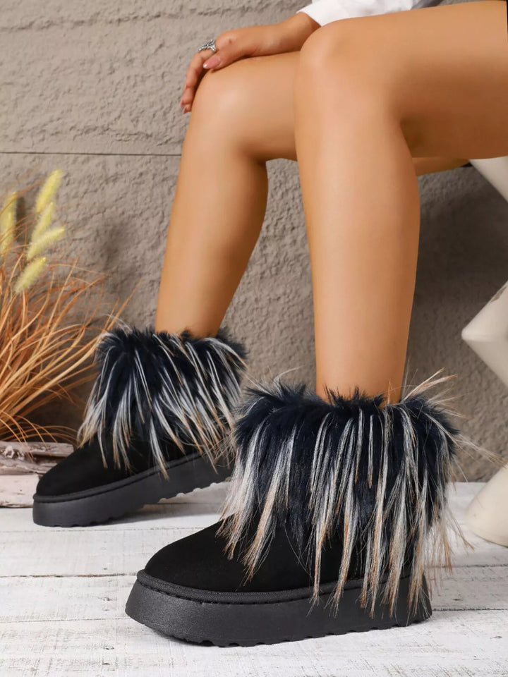Round Toe Platform Boots