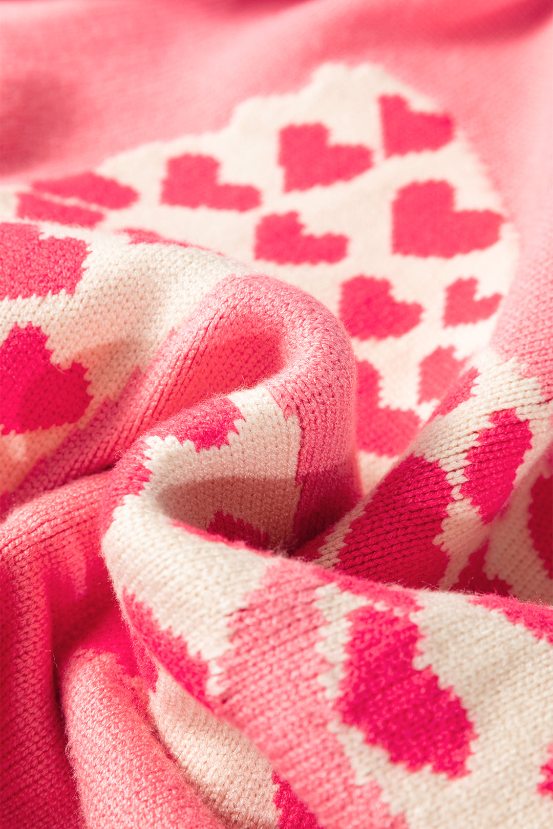 Dusty Pink Heart Bow Graphic Valentine Sweater