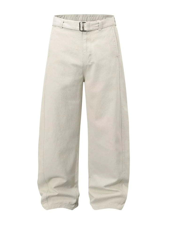 Men's Belted Wide-Leg Cargo Pants