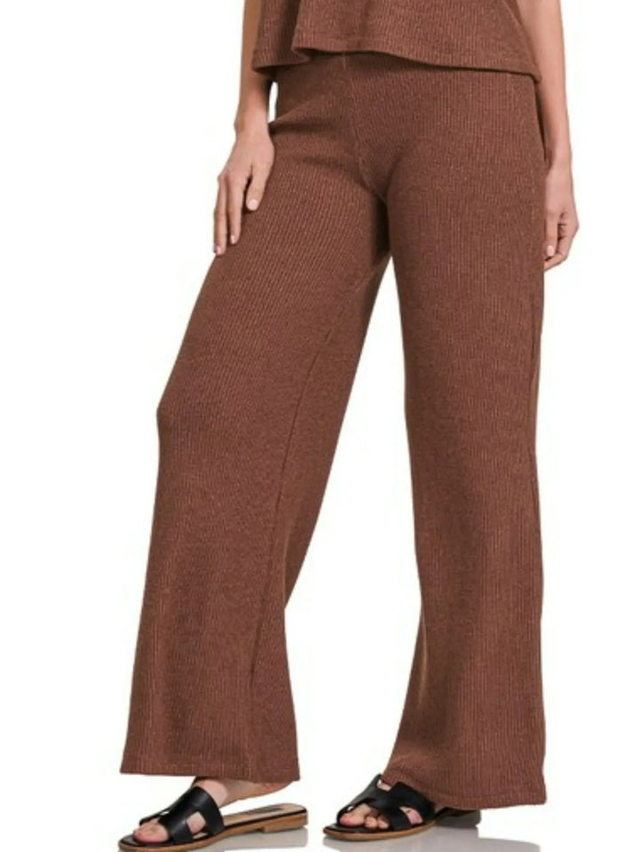 Zenana Sweater Boxy Top & Long Pants Set