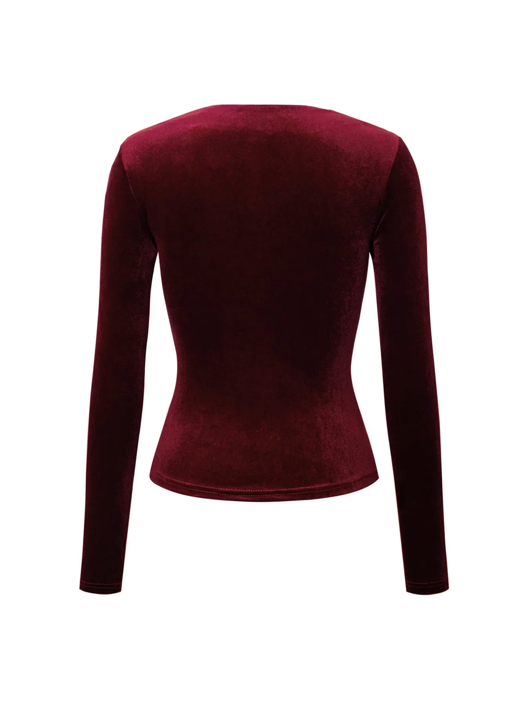 Velvet Long Sleeve Square Neck T-Shirt