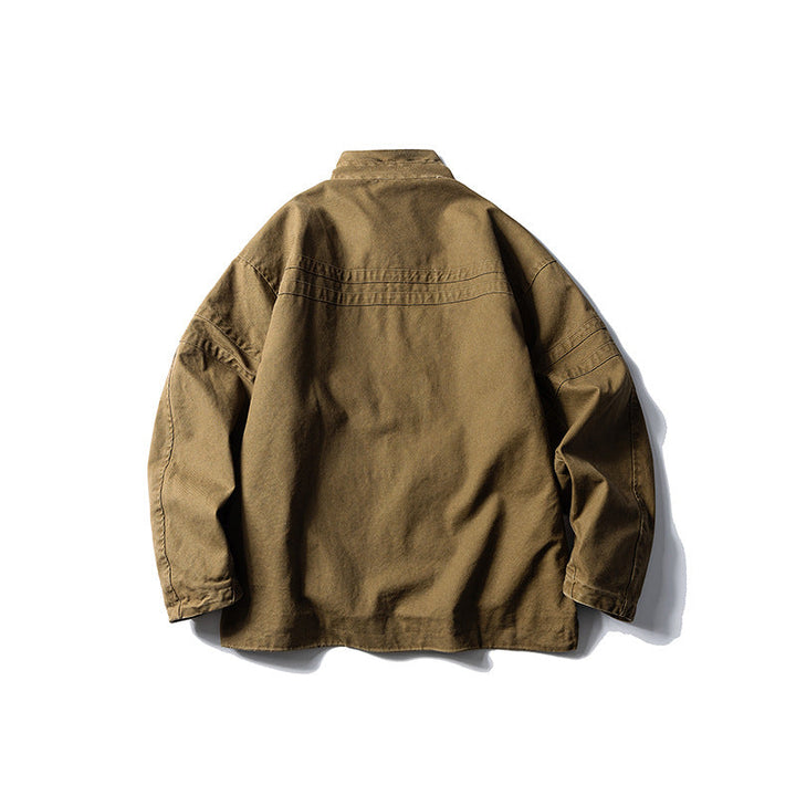 Personality Worn Looking Washed-out High Street Turn-down Collar Coat