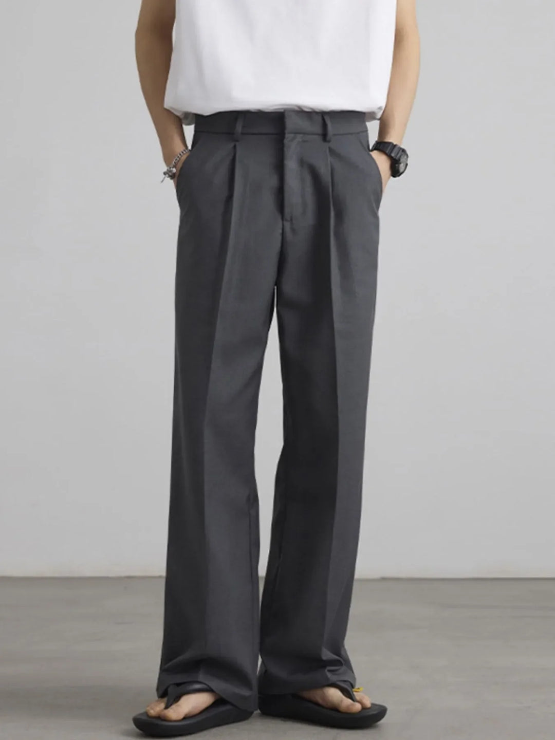 Men's Wide Leg Pleated Flowy Drape Pants