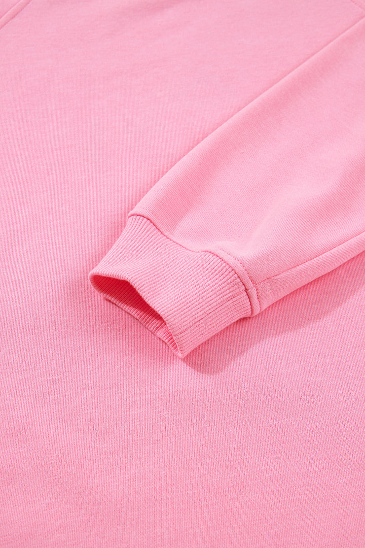 Sachet Pink Plaid Contrasted Double Christmas Tree Patched Raglan Sleeve Pullover 2pcs Short Set