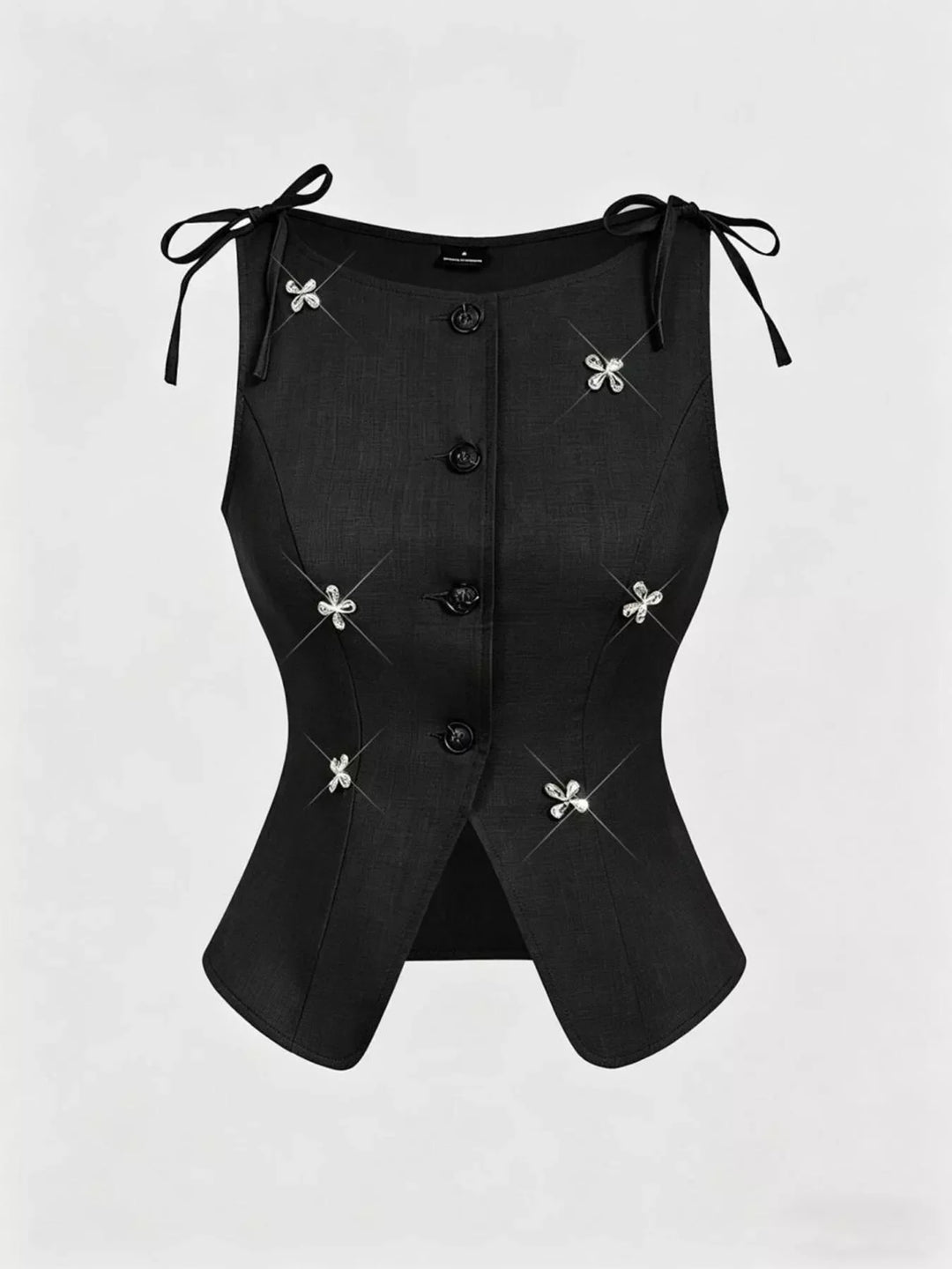 Button-Down Embellished Vest