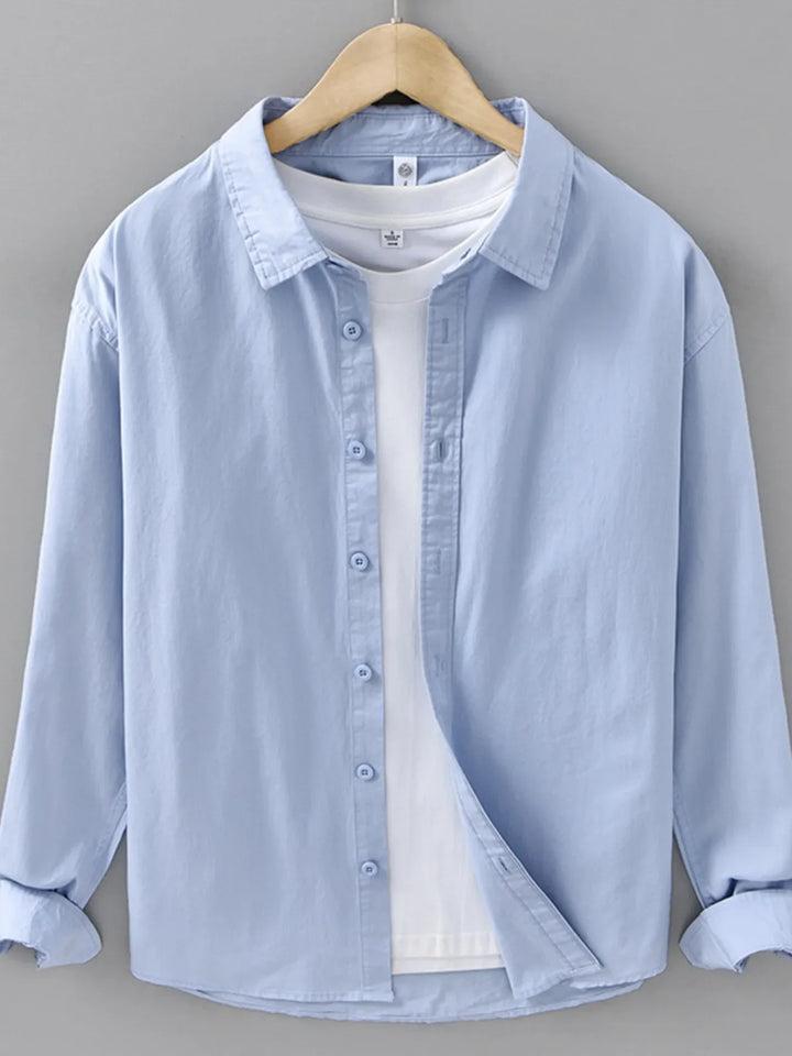 Men's Plus Size Button Up Long Sleeve Shirt