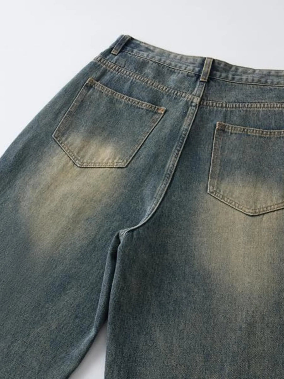 Men's Full Size Washed Cargo Wide Leg Jeans Plus Size