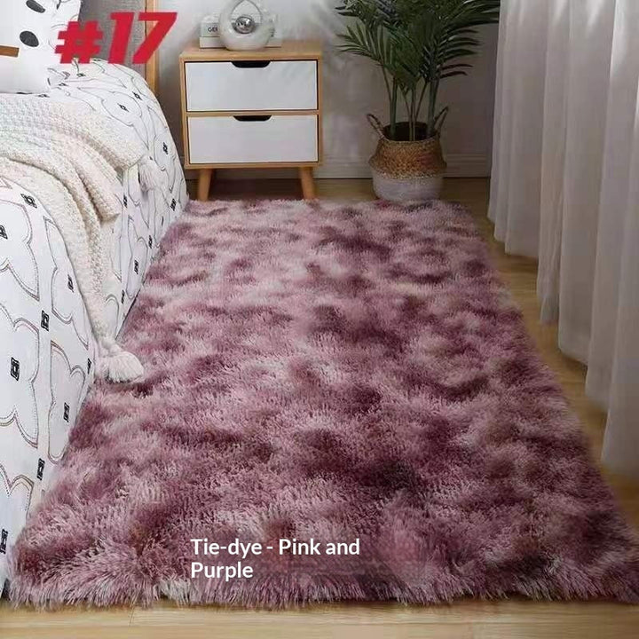 Silk-wool Carpet Bedroom Bedside Living Room Solid Color
