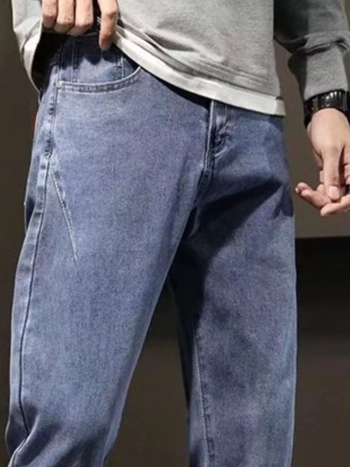 Men's Plus Size Wash Straight Leg Jeans