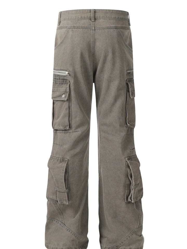 Men's Multi-Pocket Cargo Wide Leg Jeans