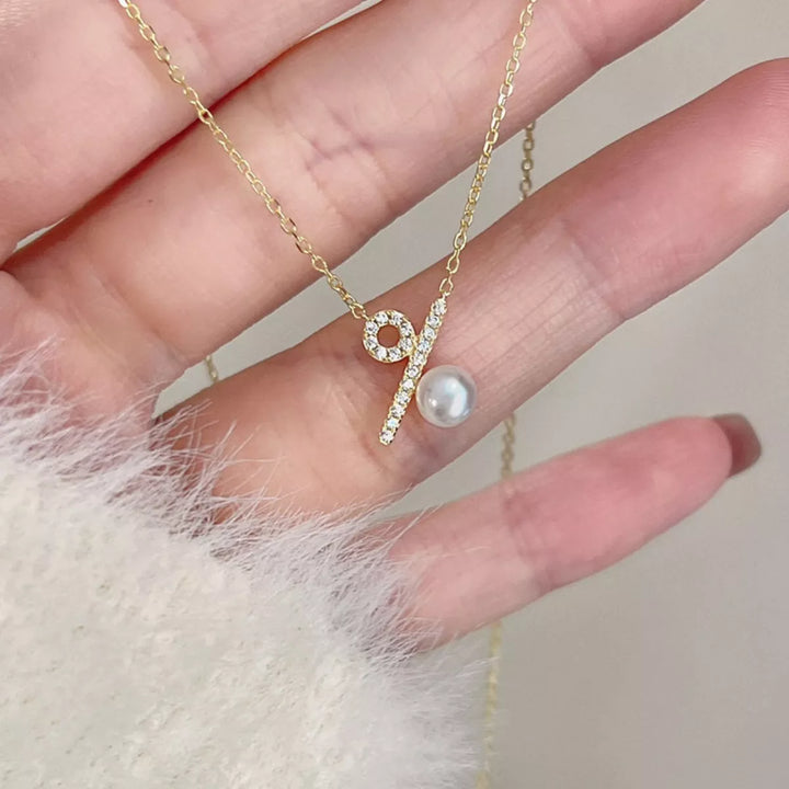 Pearl Percentage Pendant Necklace