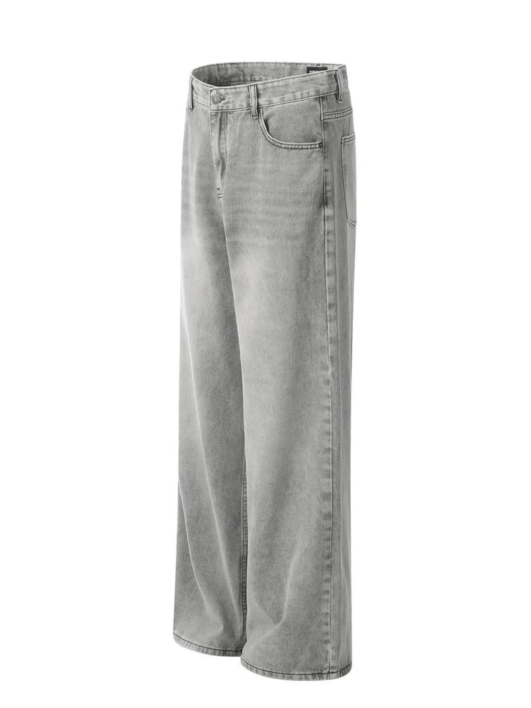 Men's High-Rise Wide Leg Washed Jeans