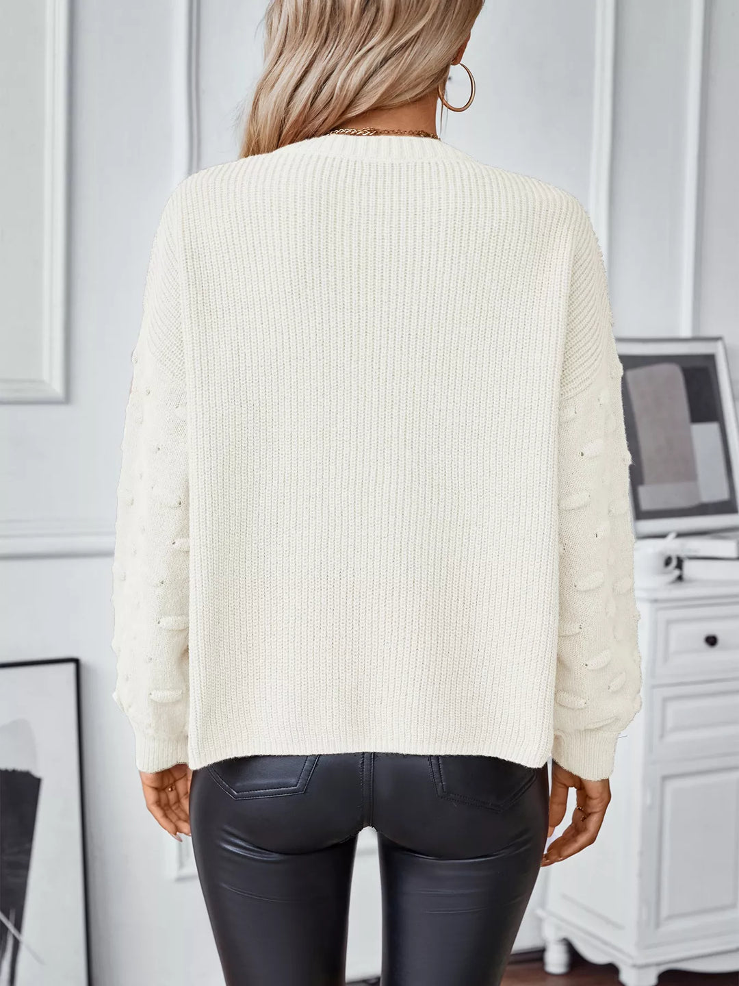 Pocket Detail Round Neck Sweater