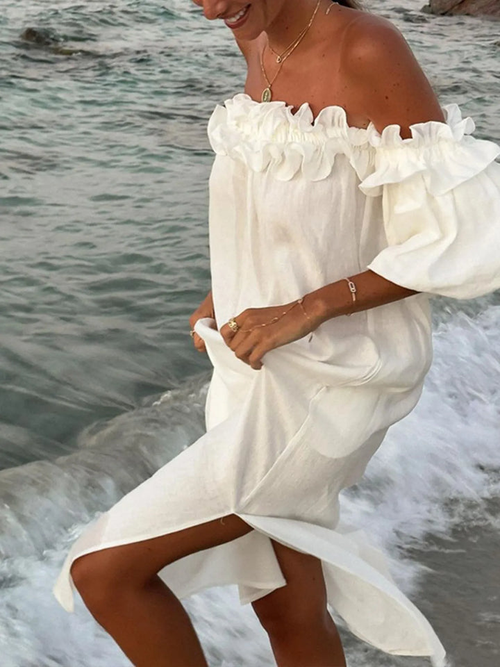 Side Slit Off-Shoulder Dress