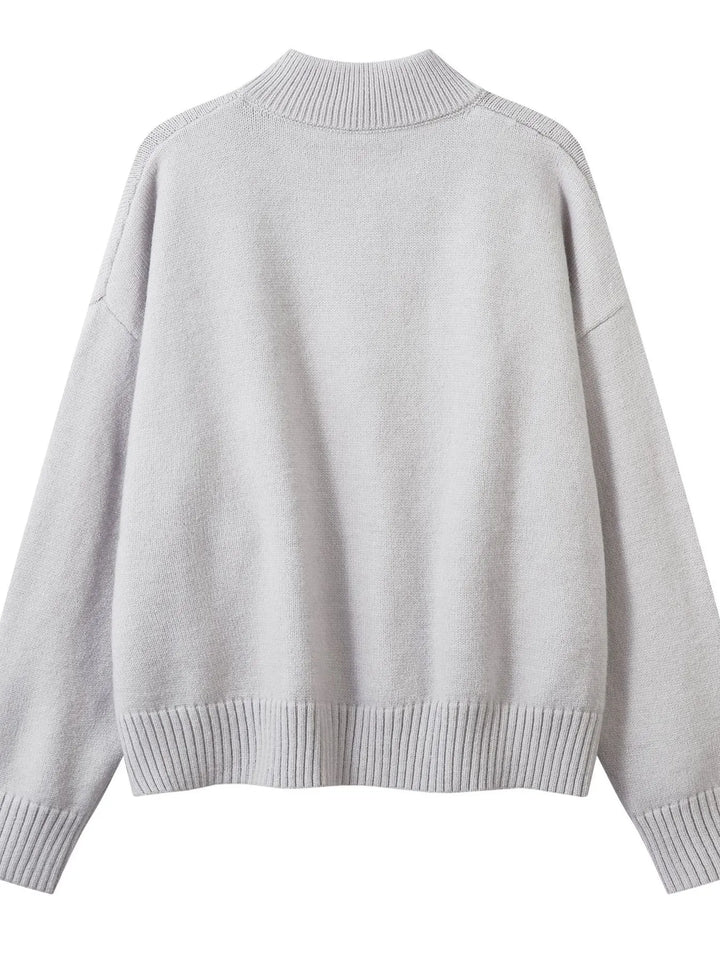 Men's Oversized Quarter-Zip Knit Sweater