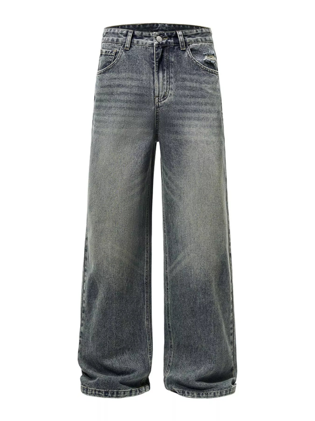Men's Full Size Vintage Wash Wide Leg Jeans Plus Size