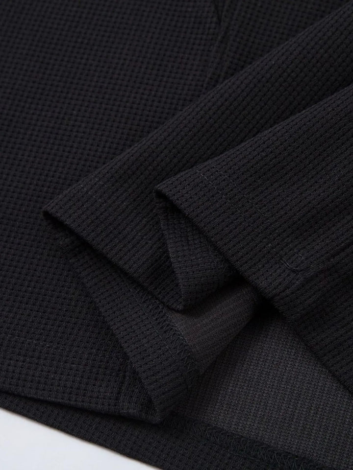 Men's Henley Structured Waffle-Knit T-Shirt