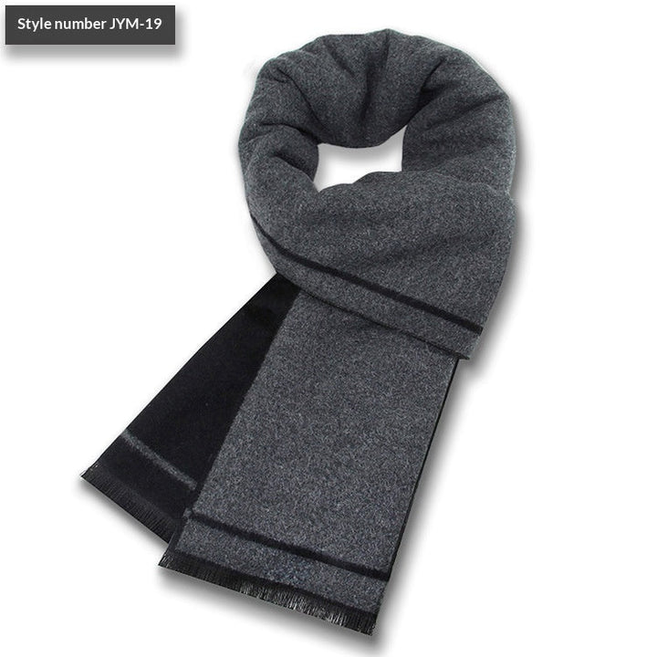 Mens Wool-Blend Plaid Scarf Winter Warmth & Extra Thickness