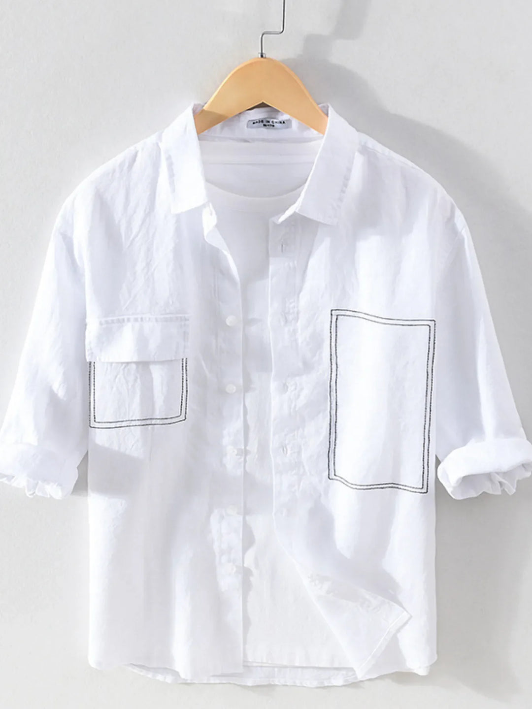 Men's Plus Size Button Up Pocketed Shirt