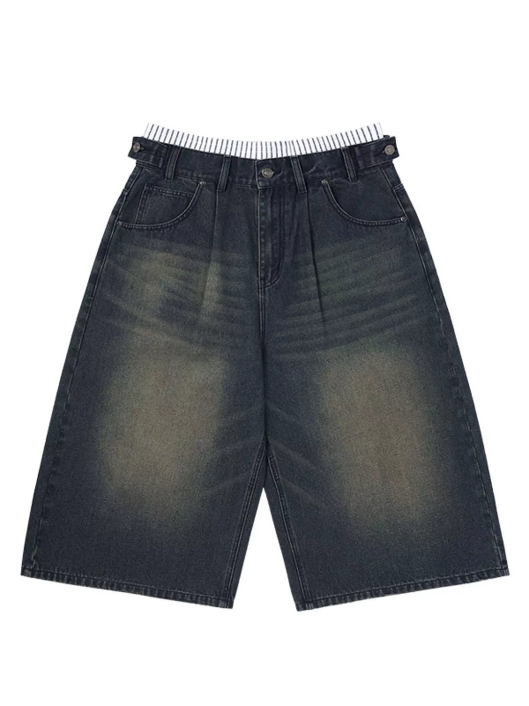Men's Wide Leg Cropped Denim Jeans